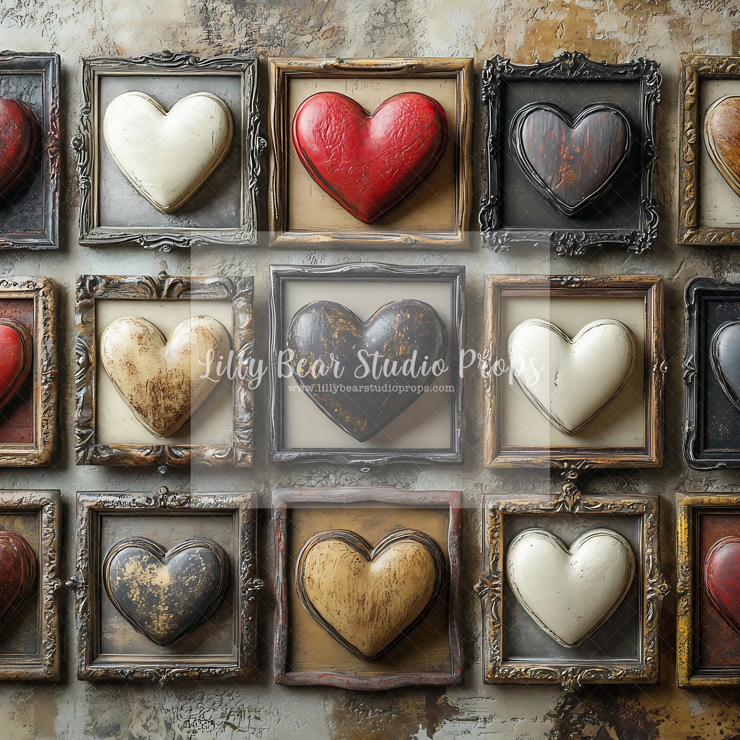 Hearts in Frames Wall