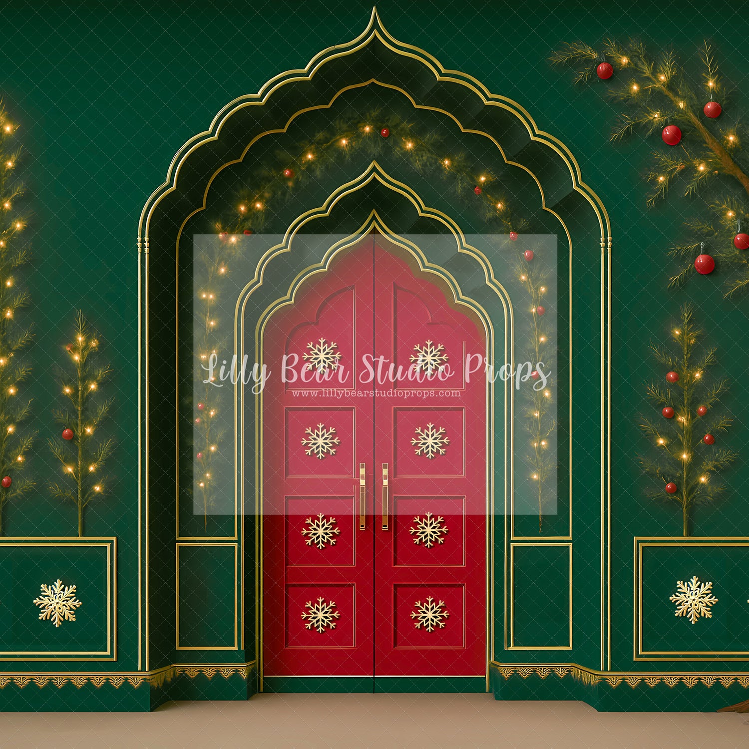 Historic Red Christmas Door
