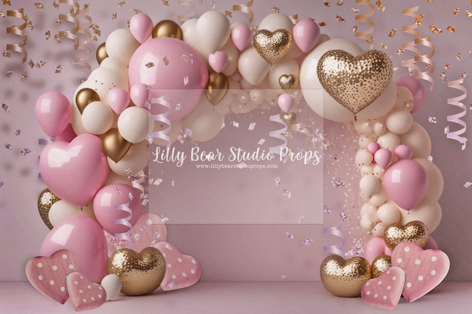 I HEART Party Balloons Arch