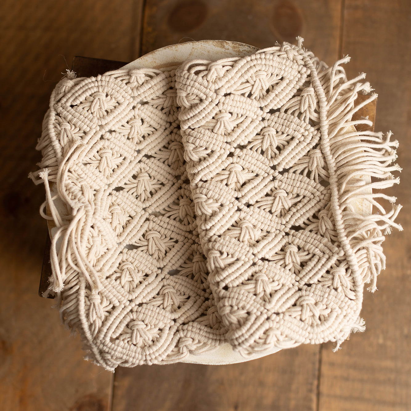 Cream Macrame Mat