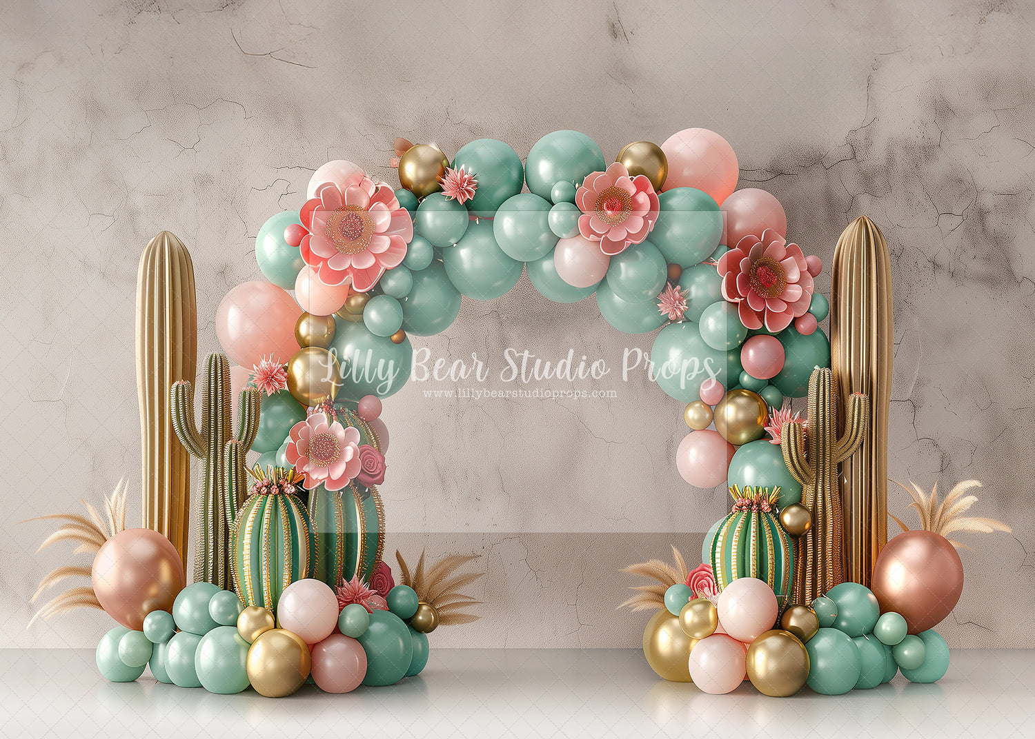 Lovely Sweet One Gold Cacti Balloons