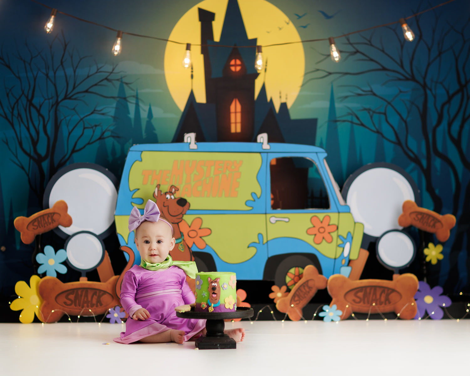 Haunted House Graveyard - 84x60" Wrinkle Free Fabric RTS