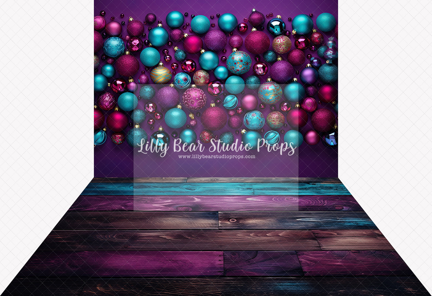 Mermaid Holiday Wall and Chers Purple Teal Planks Combo