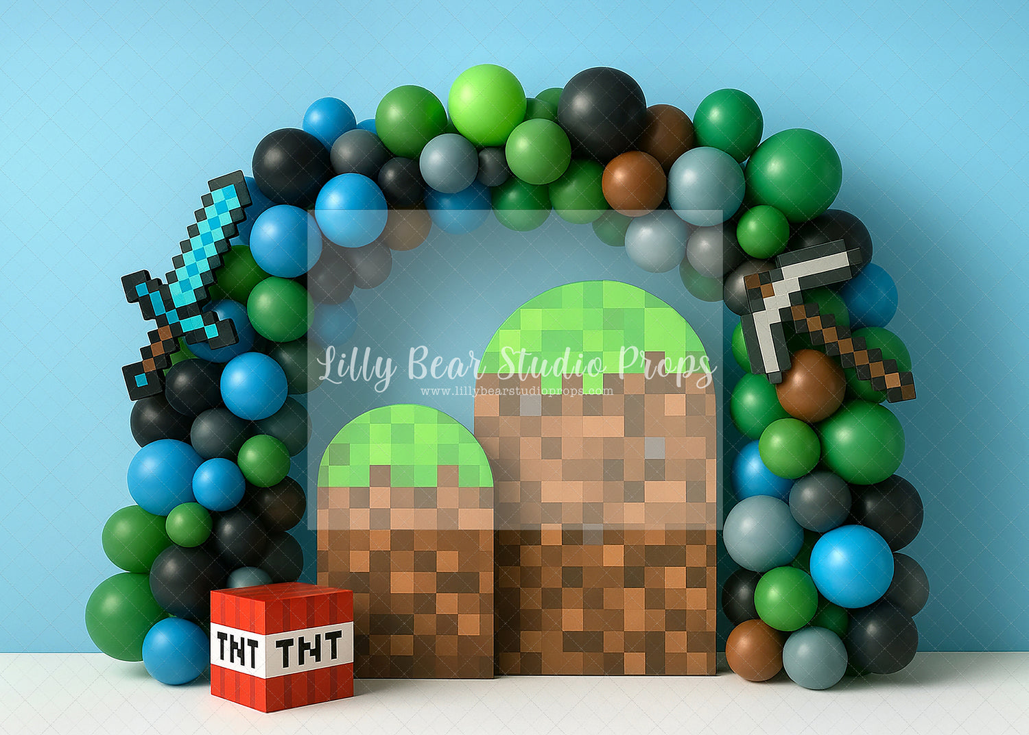 Minecraft Pixel Grass Arches