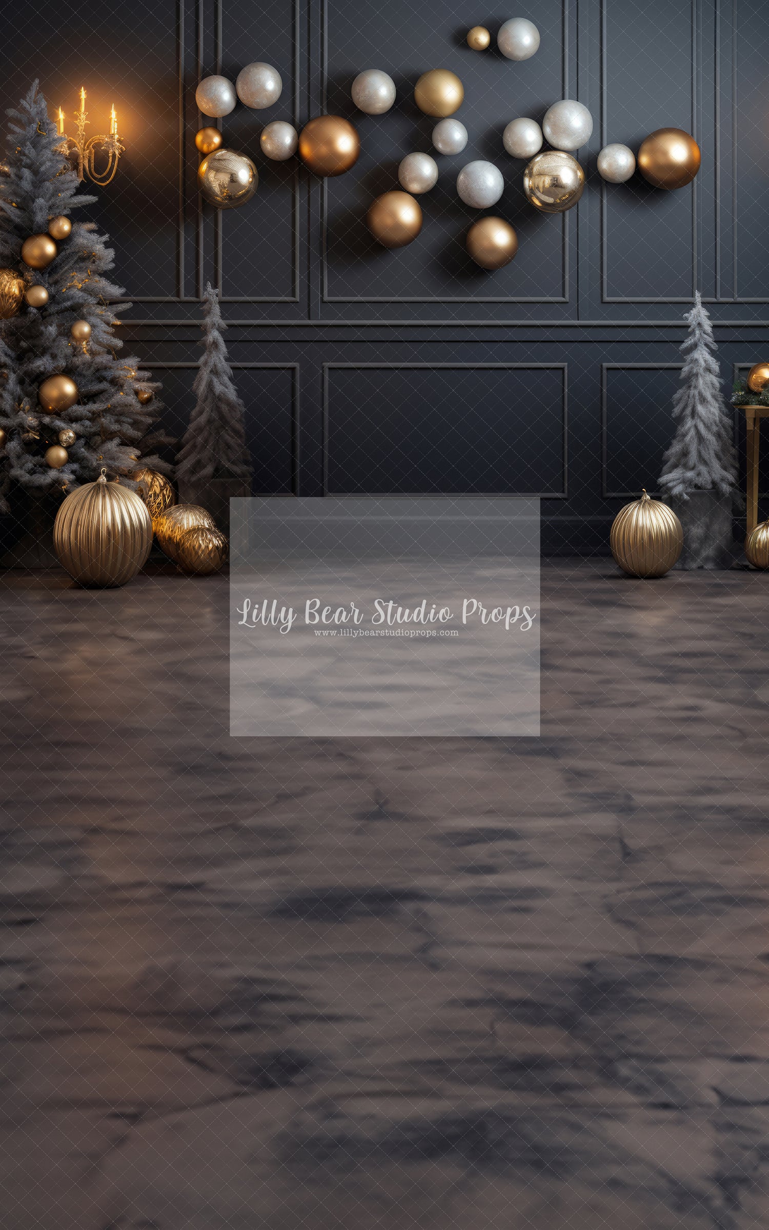 Modern Gold & Gray Christmas - Sweep Option