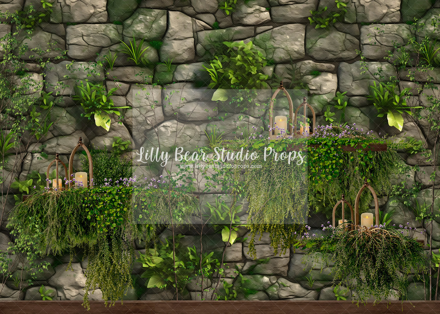 Mossy Rock Wall Lanterns
