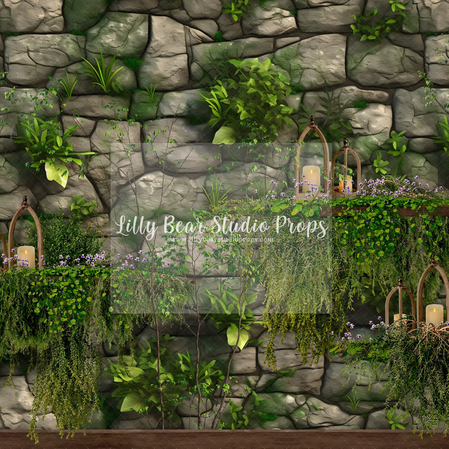 Mossy Rock Wall Lanterns