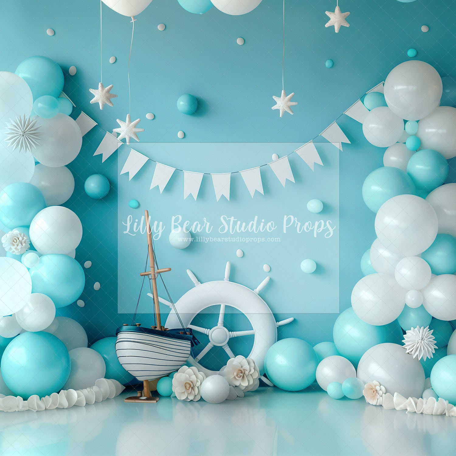 Nautical White Star Balloons