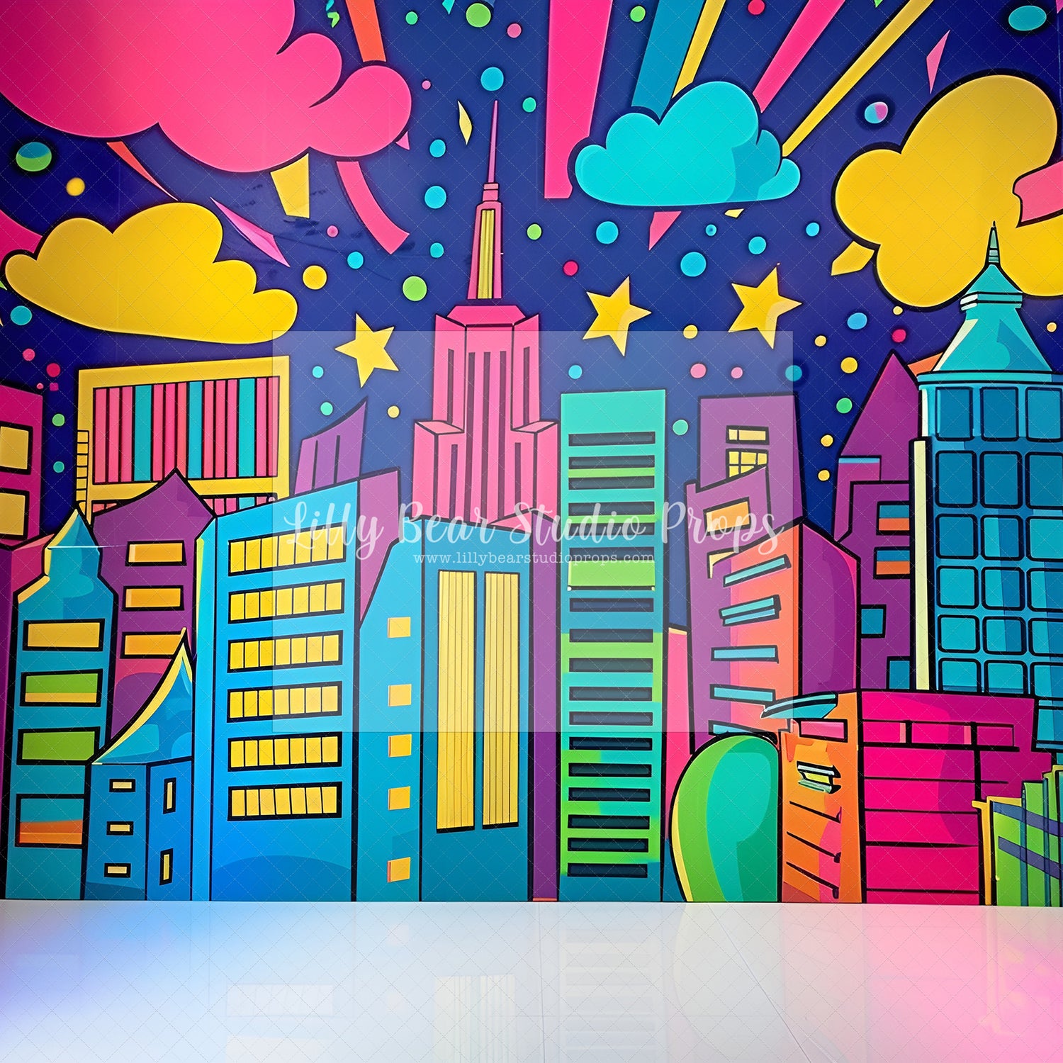 Neon Comic City Scape