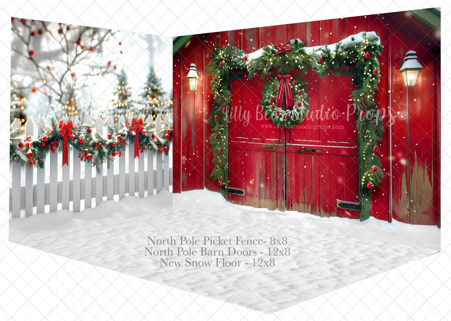North Pole Barn Doors & North Pole Picket Fence ROOM