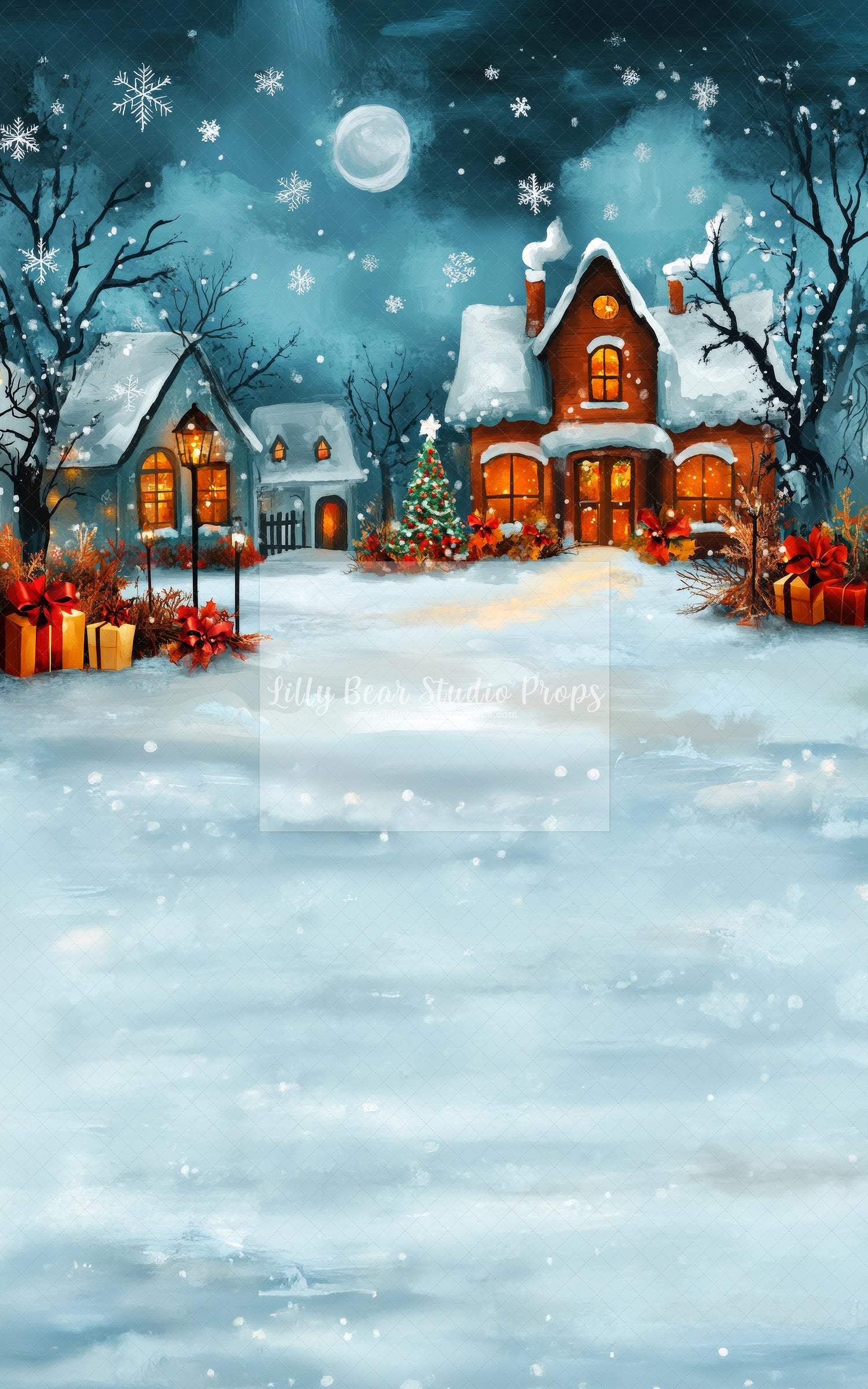 Painted Christmas Village Square - Sweep Option