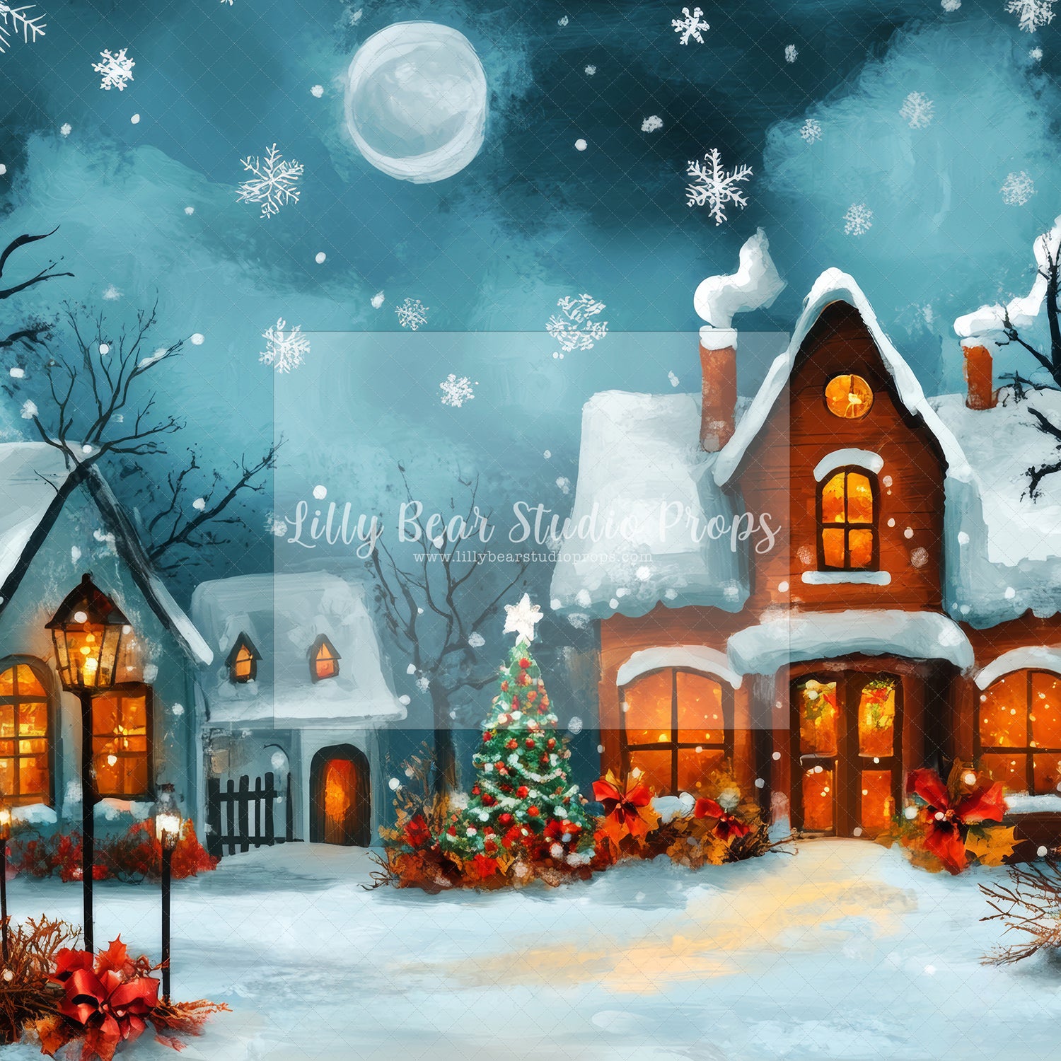 Painted Christmas Village Square - Sweep Option