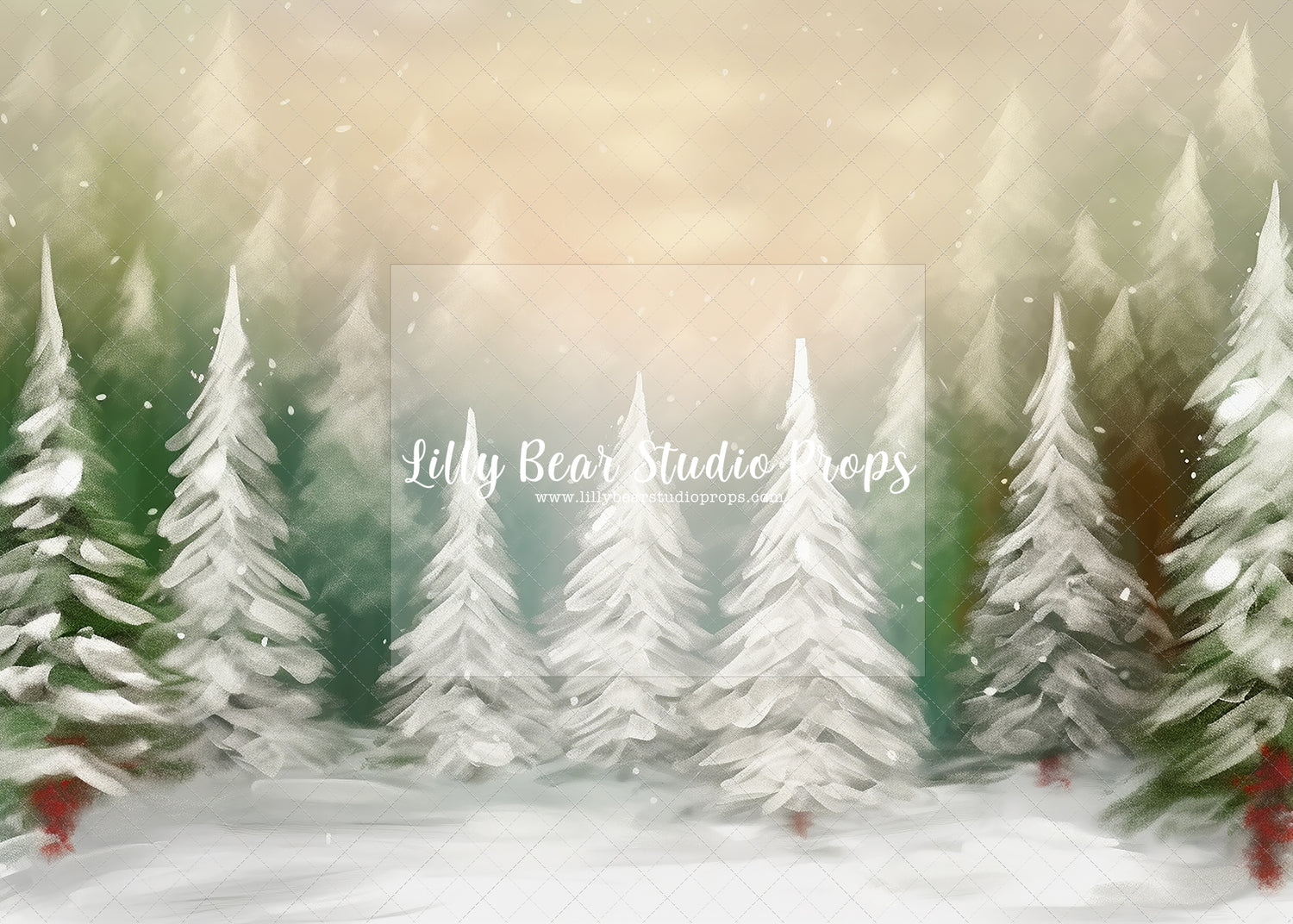 Painted Snowy Pines