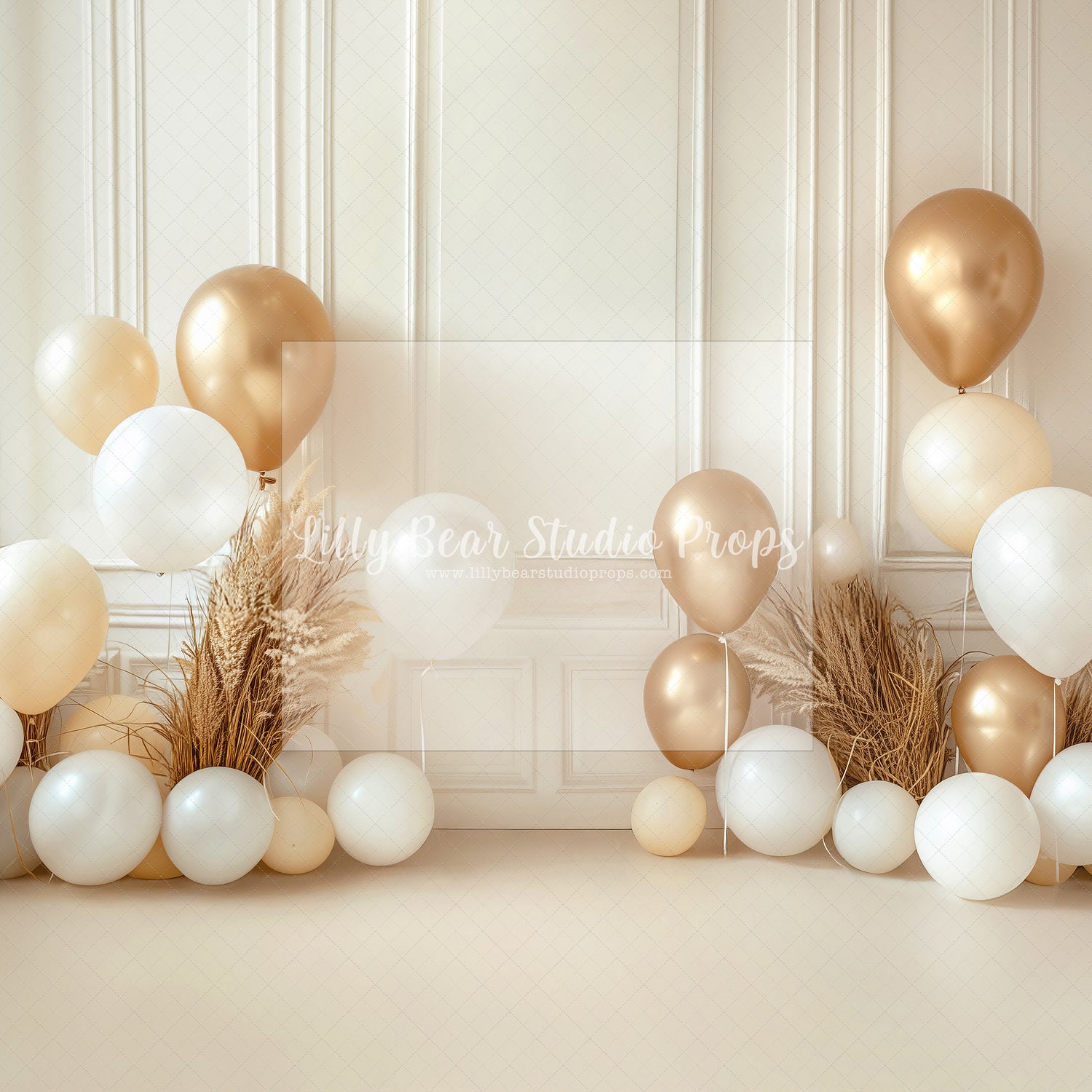 Pampas White & Gold Balloons