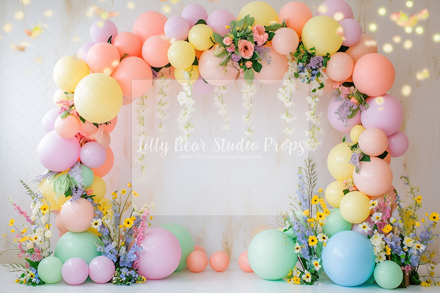 Pastel Balloons & Floral Arch