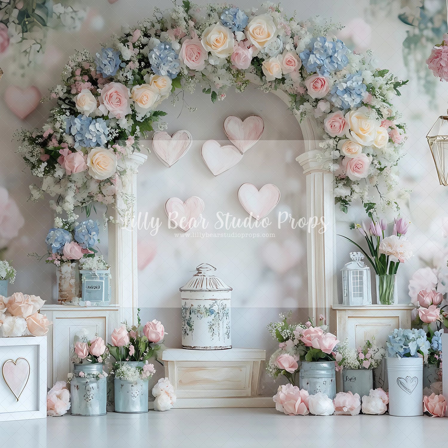 Pastel Flowers & Hearts