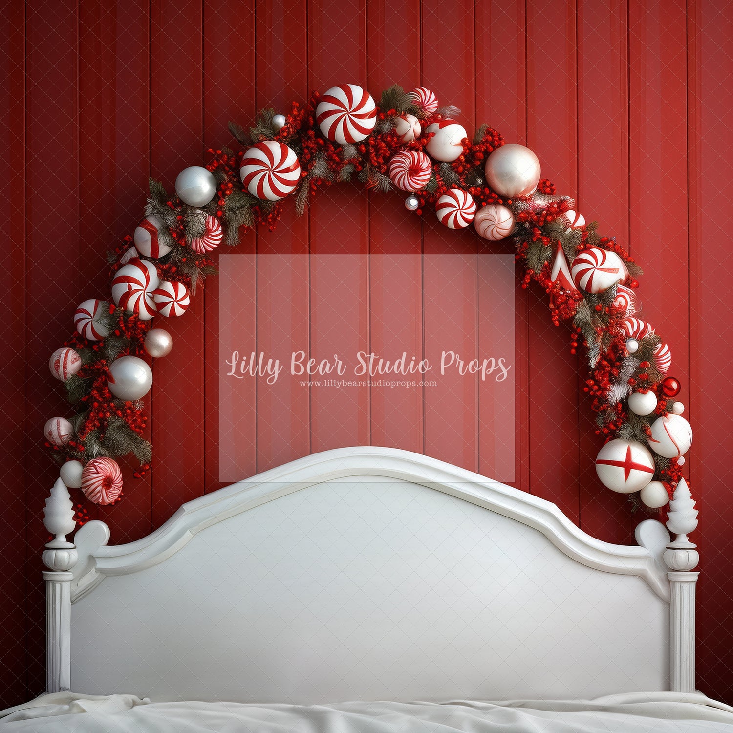 Peppermint & Holly Christmas Headboard
