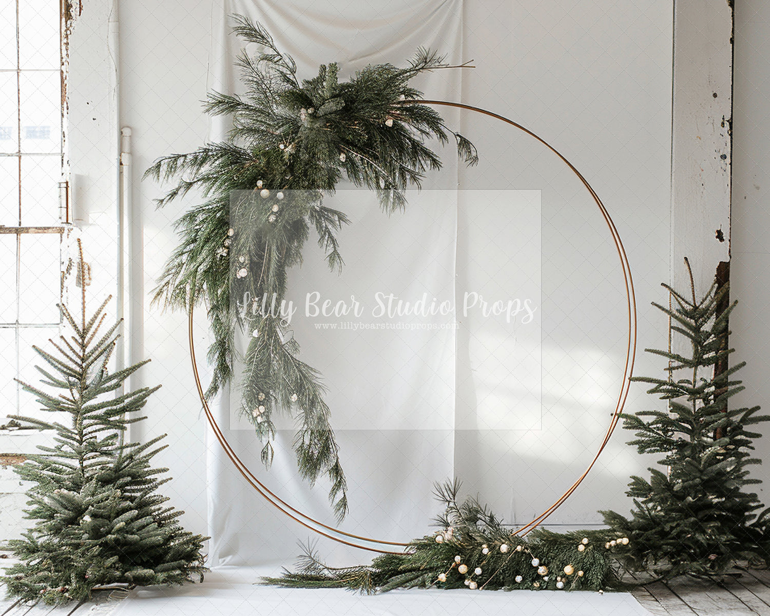 Pine Branch Christmas Circular Arch