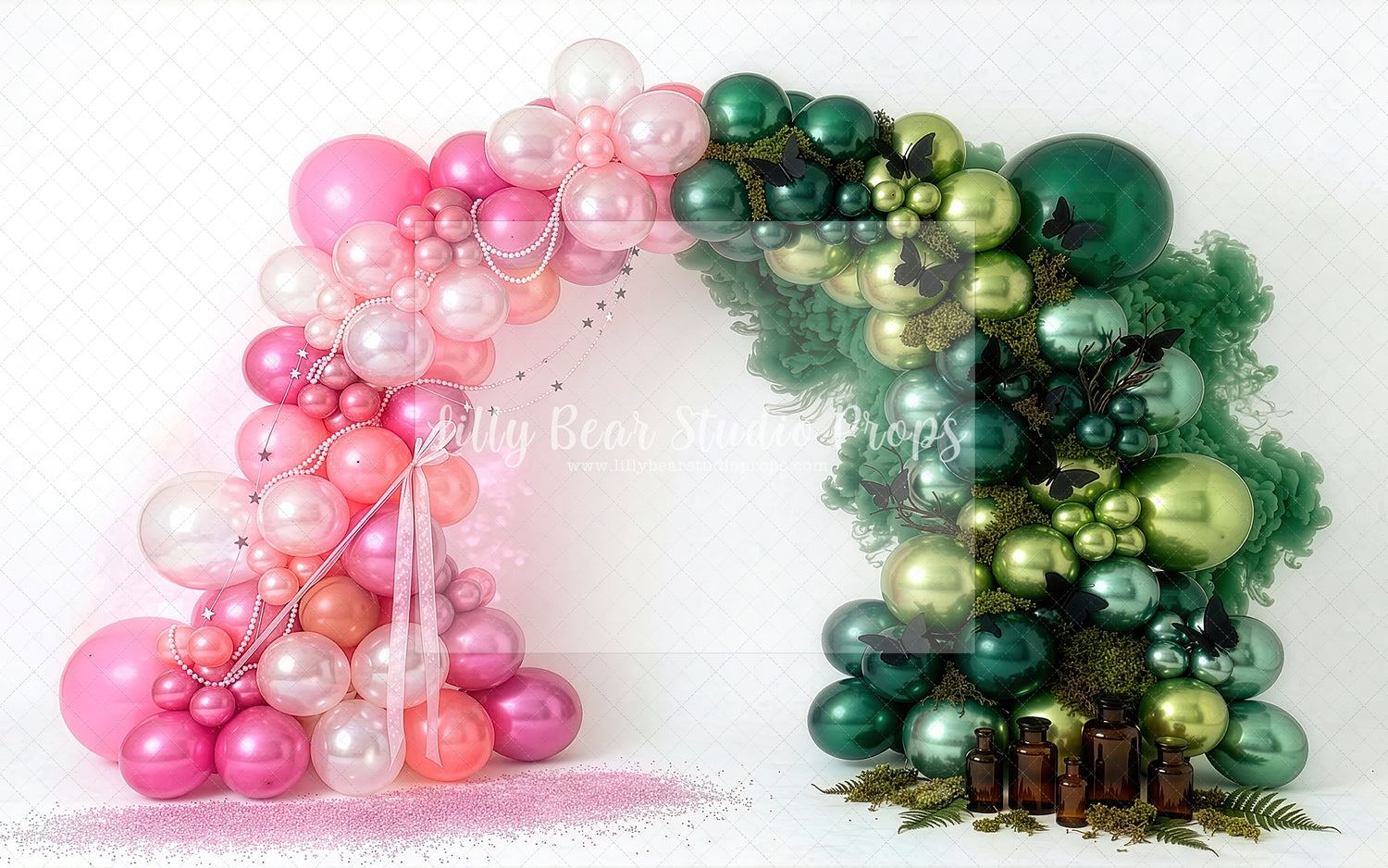 Pink Green Balloon Arch