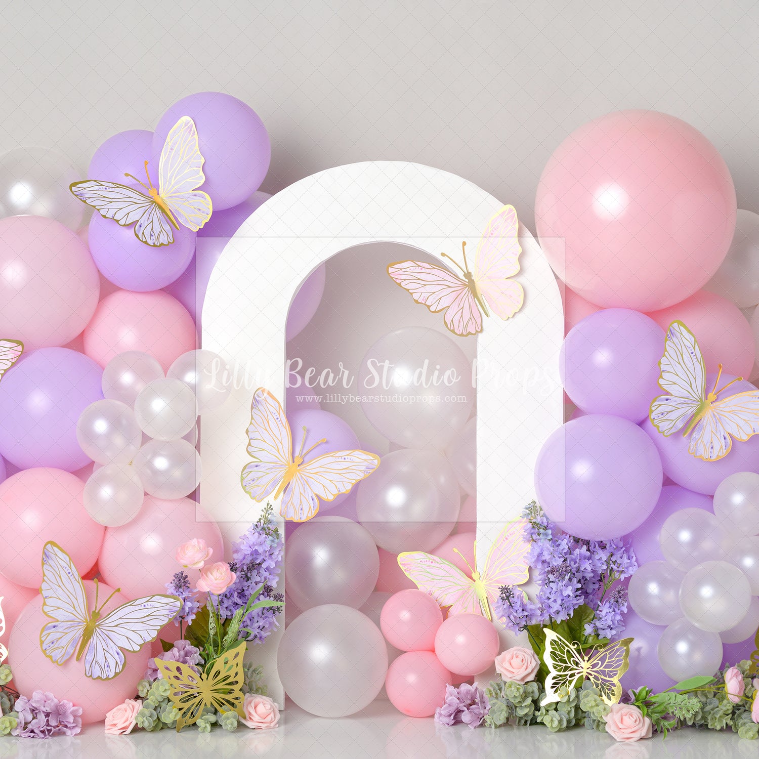 Pink Purple Butterfly Balloon Time