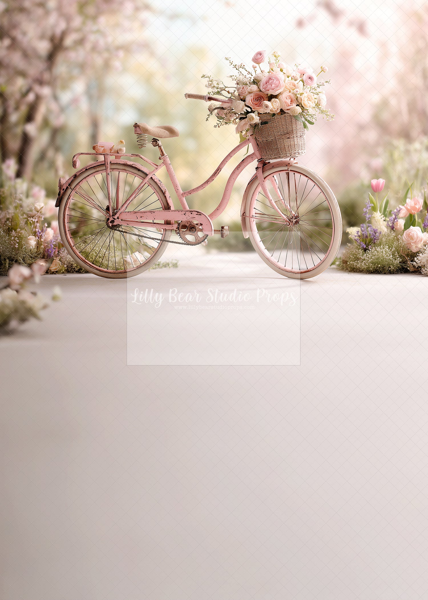 Pink Spring Bike Blooms - Sweep Option