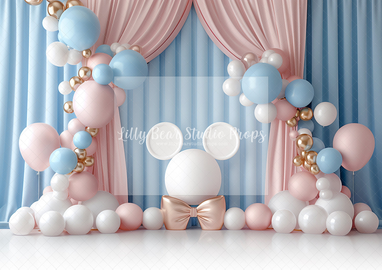 Pink, Blue & Gold Mickey Balloons