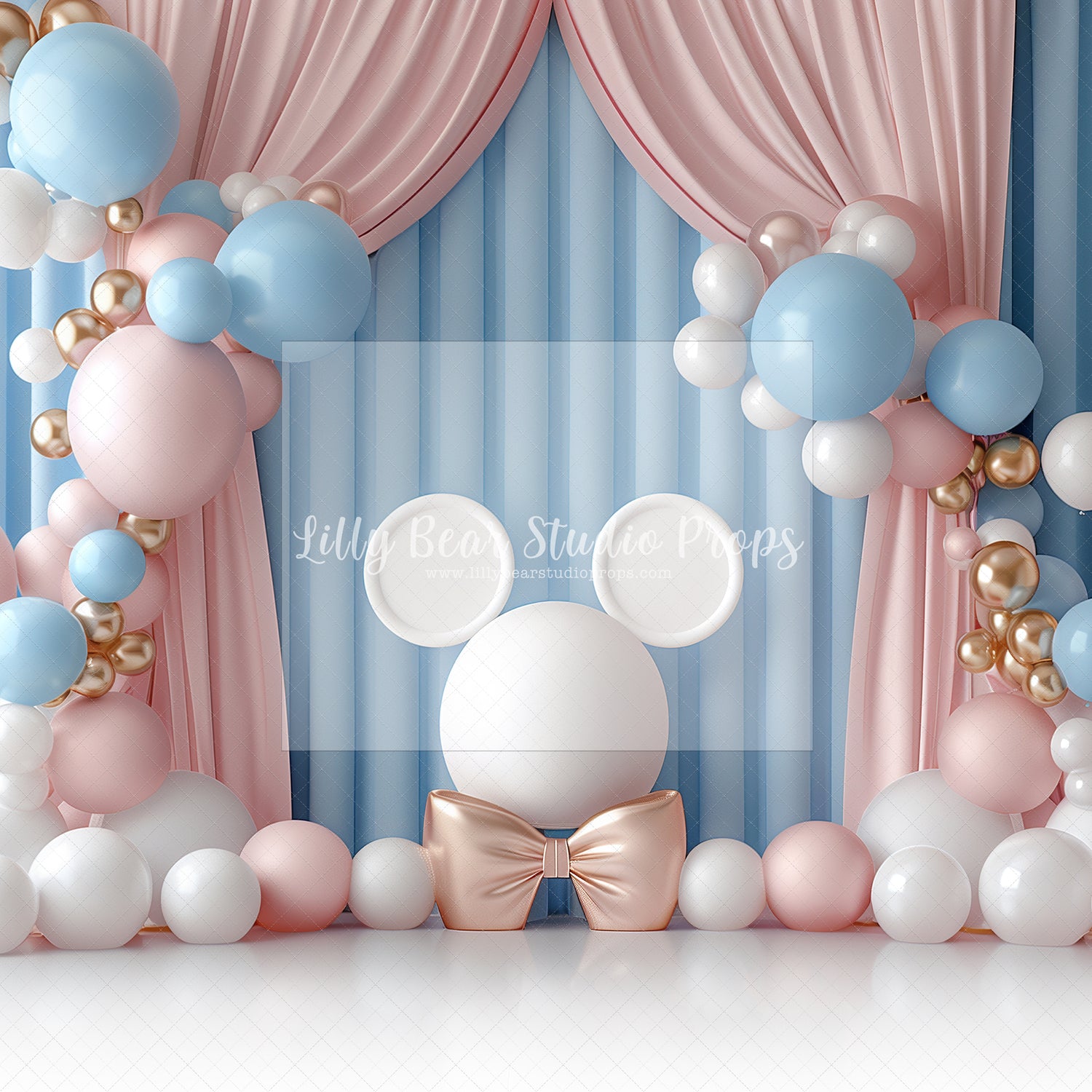 Pink, Blue & Gold Mickey Balloons