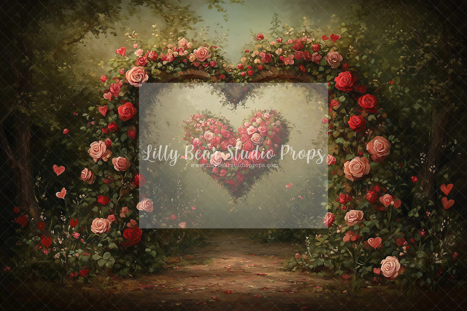 Pink and Red Rose Heart pathway