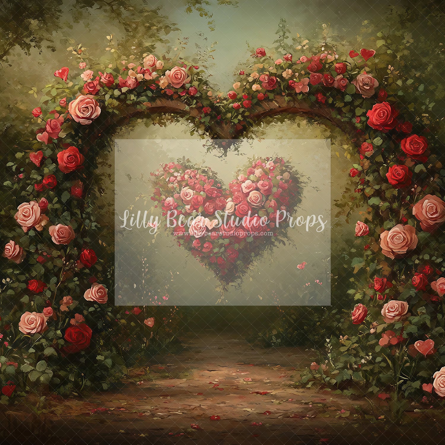 Pink and Red Rose Heart pathway