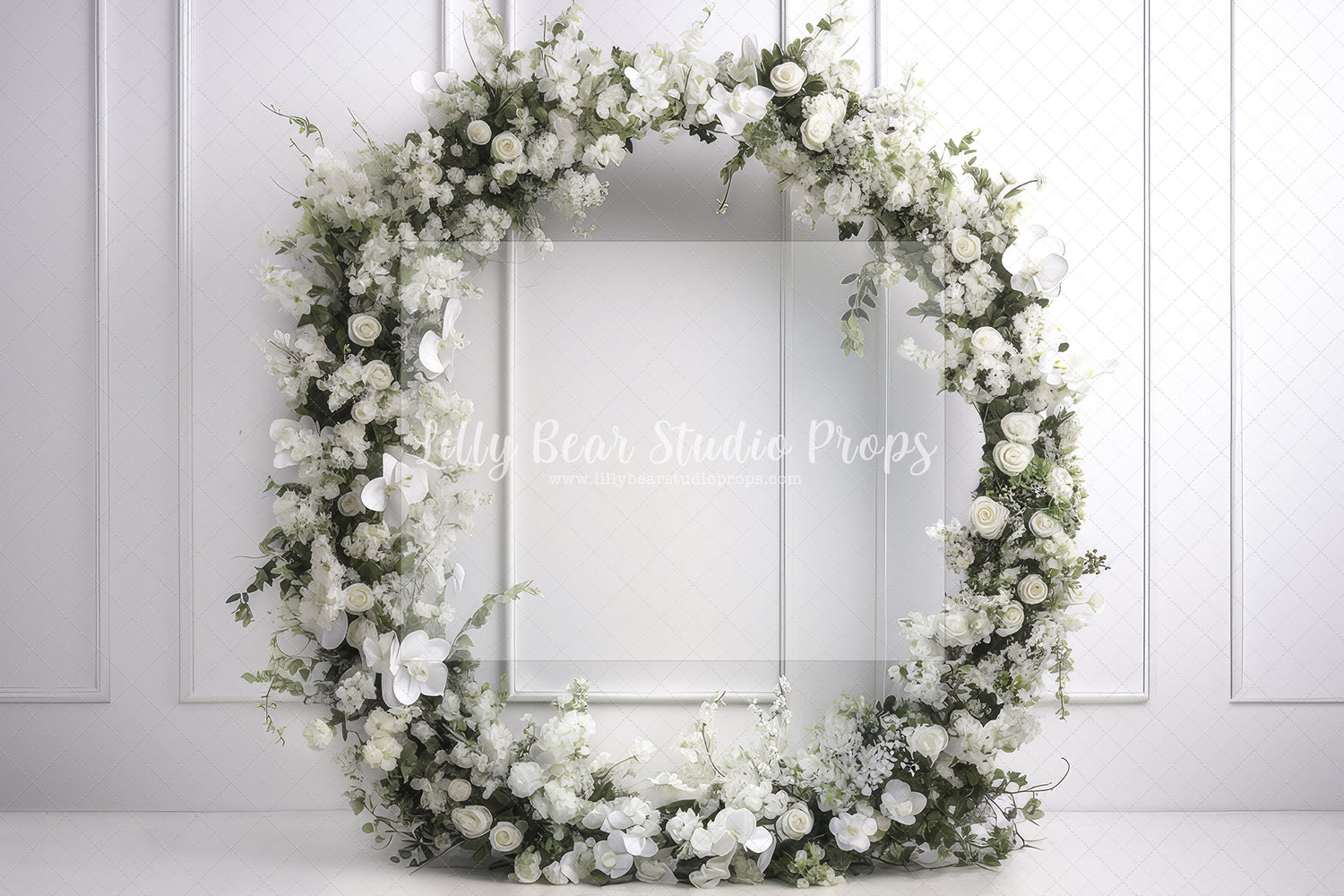 Pretty White Floral Hoop