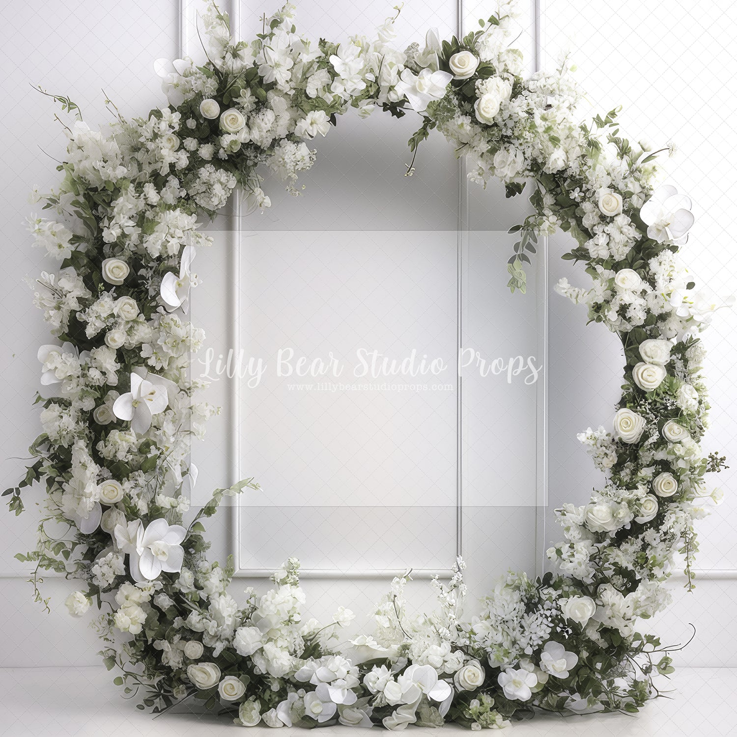 Pretty White Floral Hoop