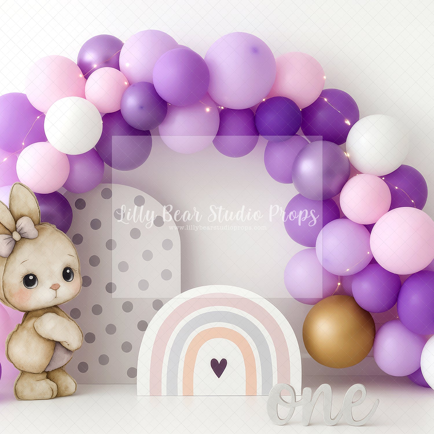 Purple ONE Bunny Rainbow