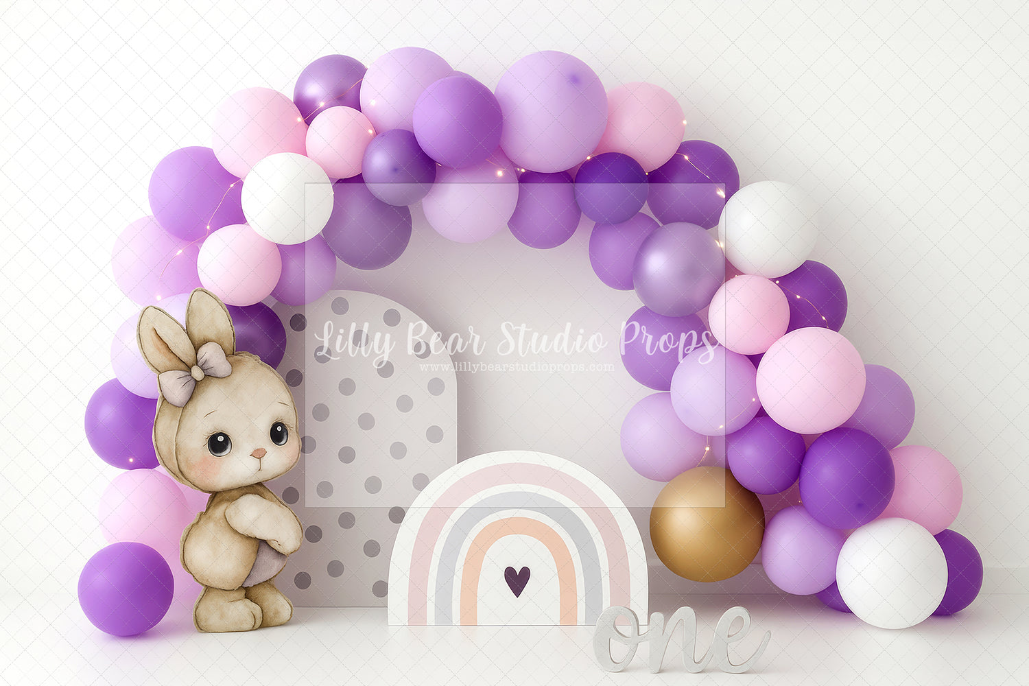 Purple ONE Bunny Rainbow