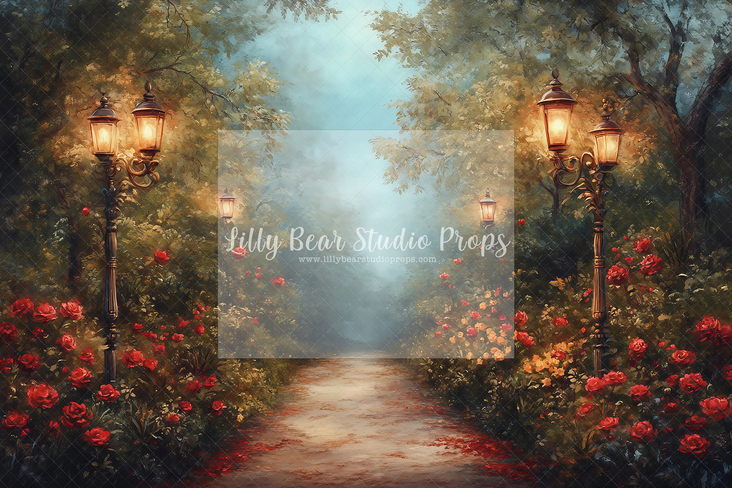 Red Roses Pathway & Lanterns