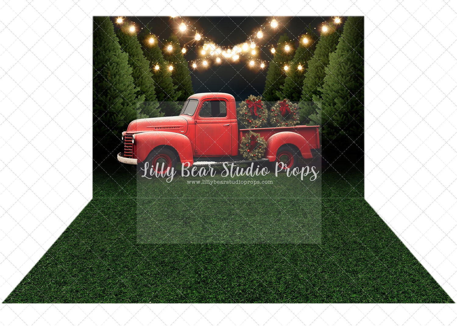 Red Truck Tree Farm & Night Grass Combo
