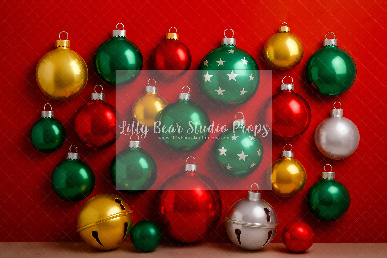 Red Wall of Christmas Balls