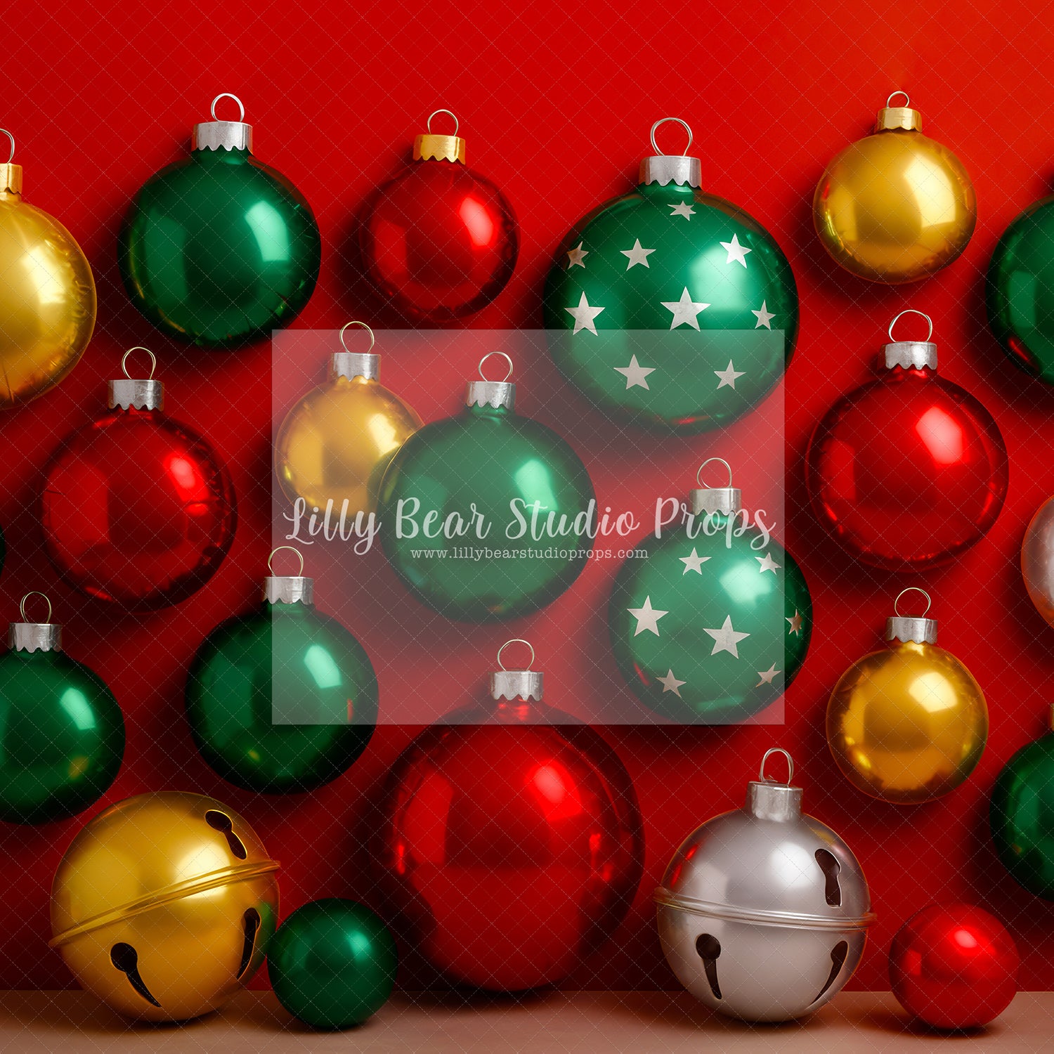 Red Wall of Christmas Balls
