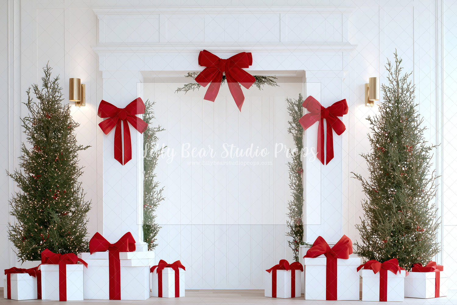 Red & White Bows on Presents