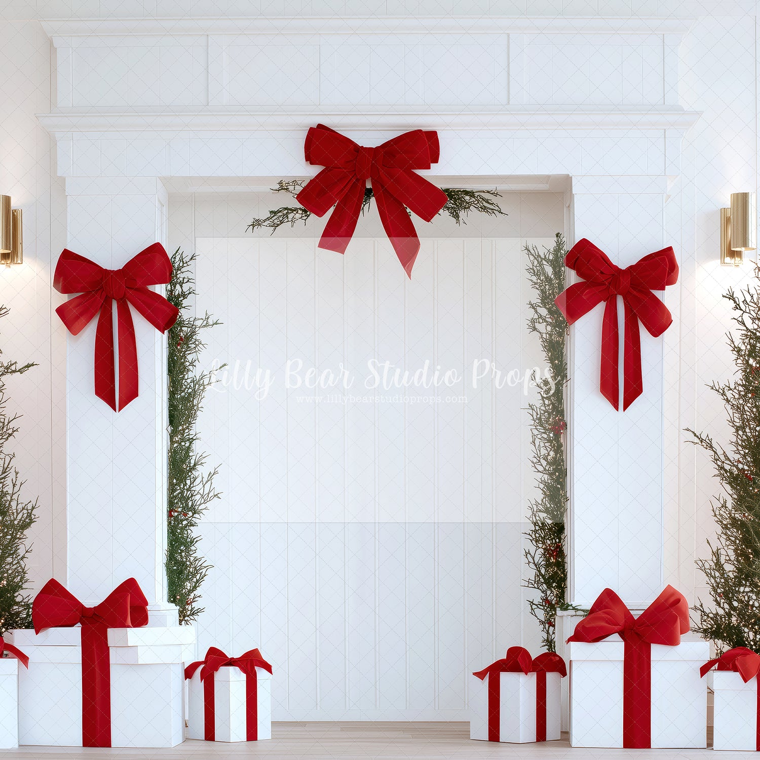 Red & White Bows on Presents