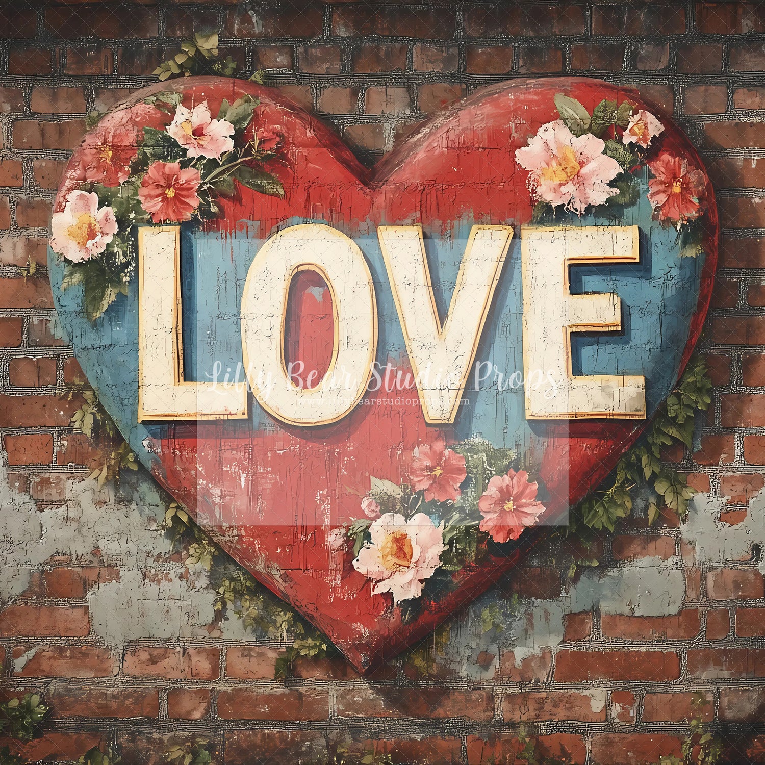 Red and Blue Graffitti Love