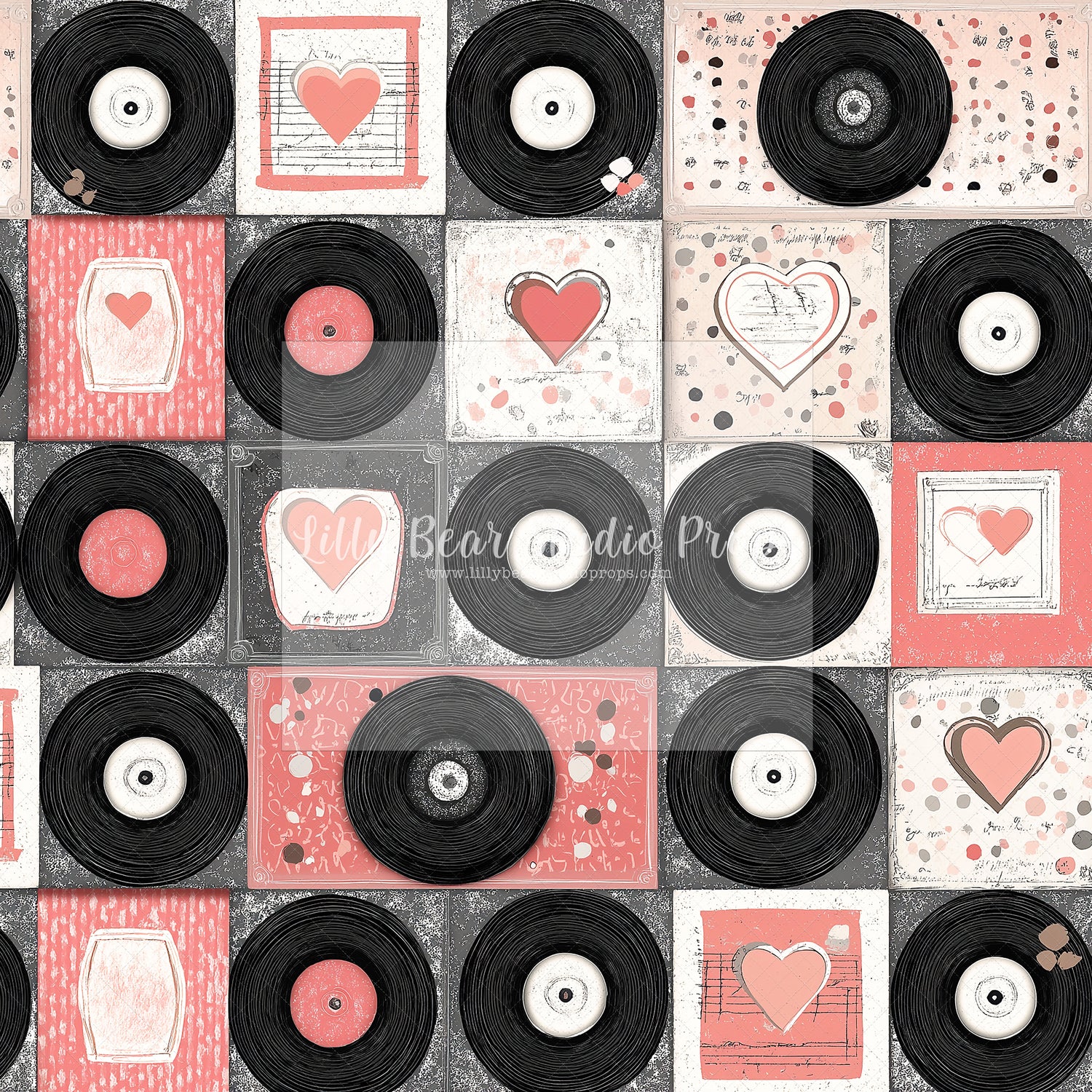 Retro Valentine Record Wall