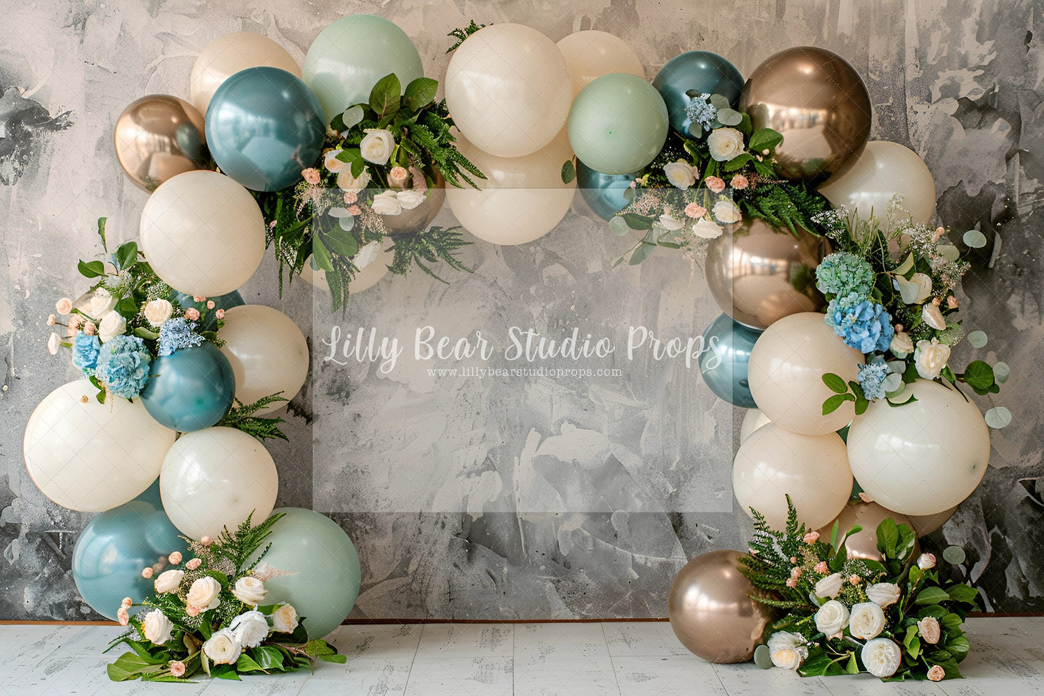 Romantic Blue Metallic Balloons and Creams