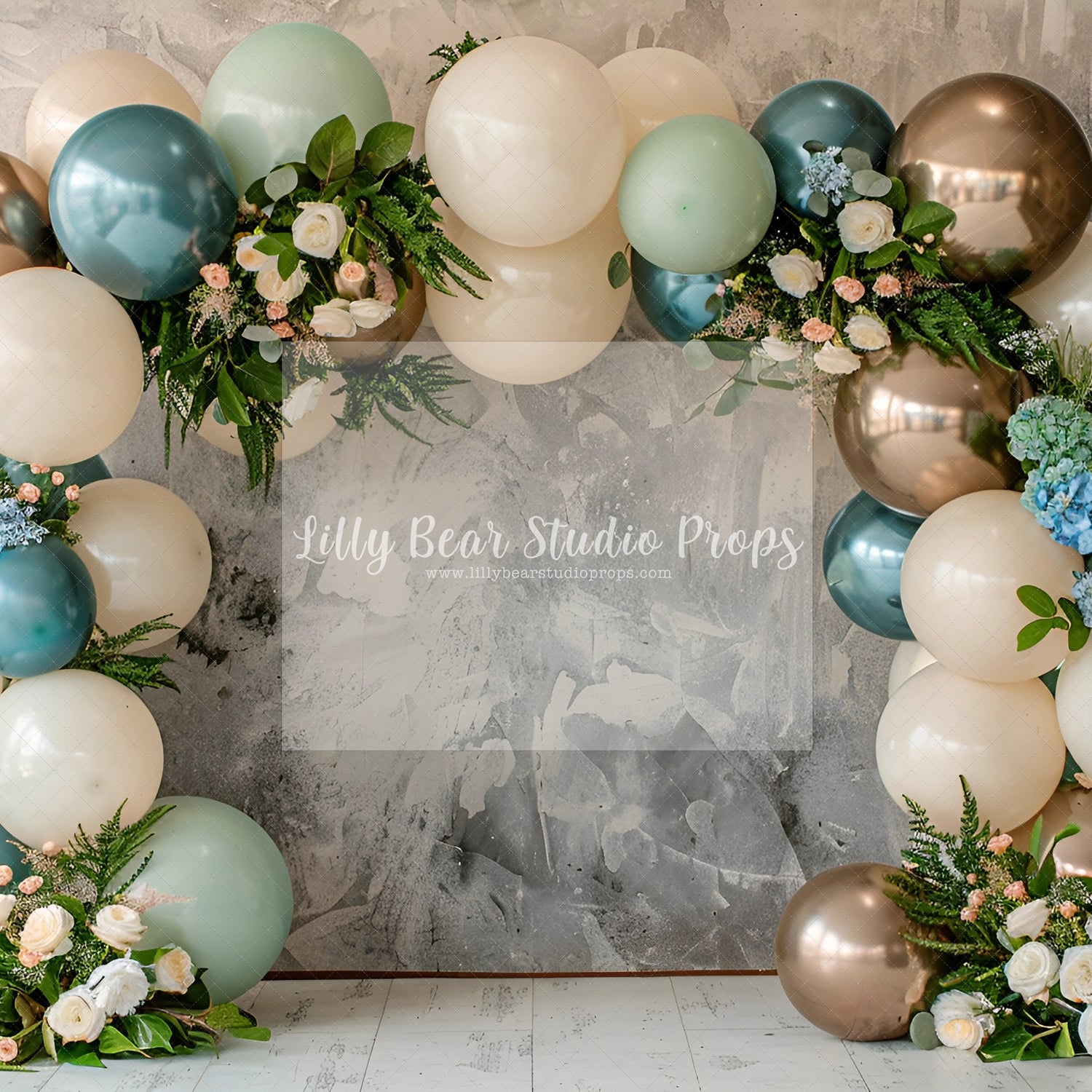 Romantic Blue Metallic Balloons and Creams