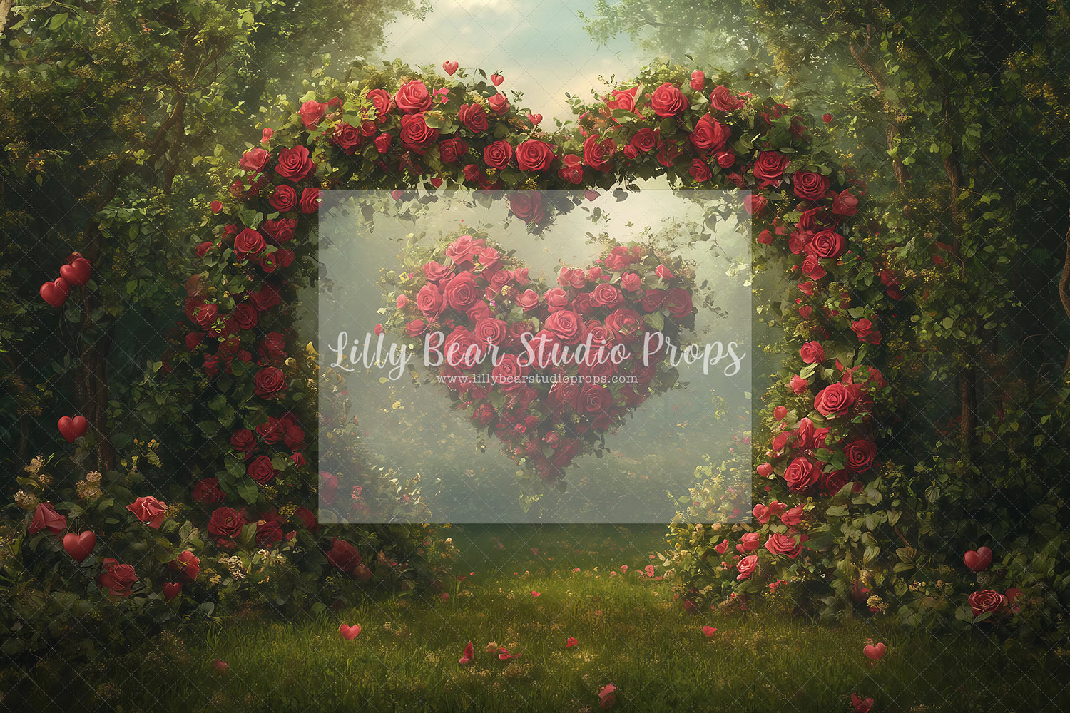 Roses Heart Arch in Forest