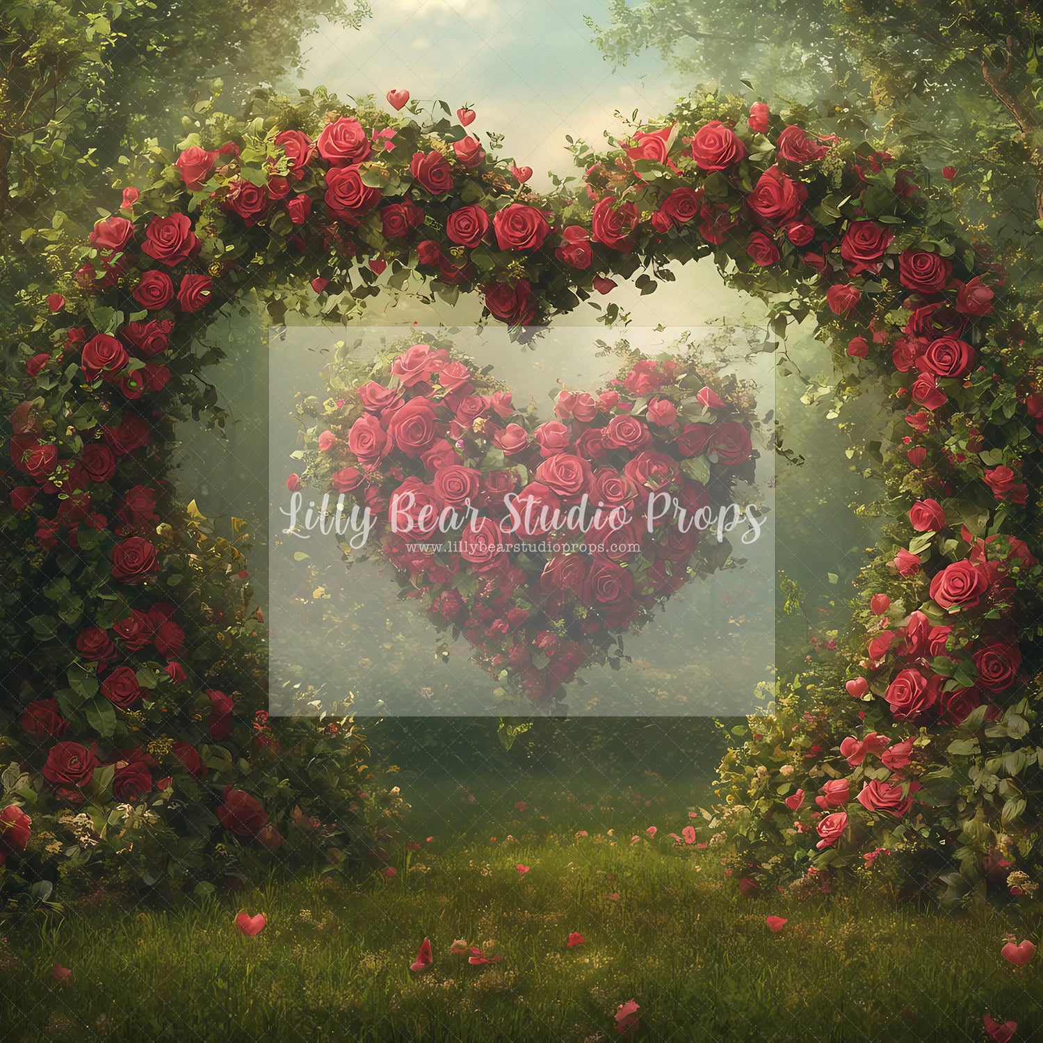 Roses Heart Arch in Forest