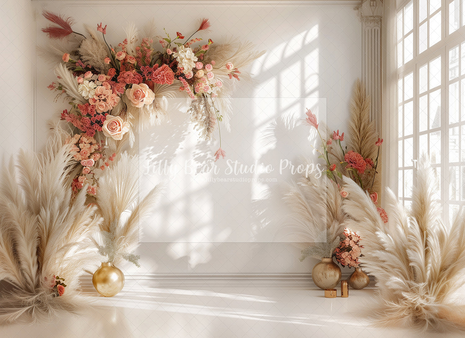 Rosey Pampas Window