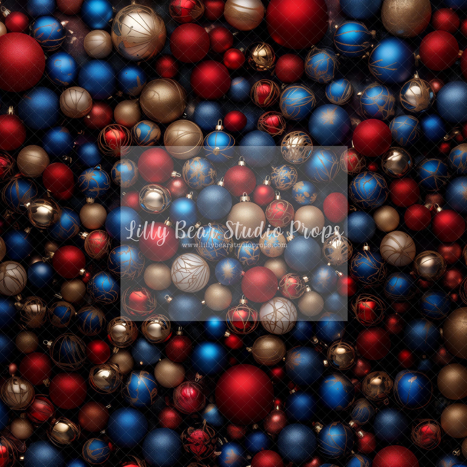Royal Blue, Red and Gold Christmas Balls