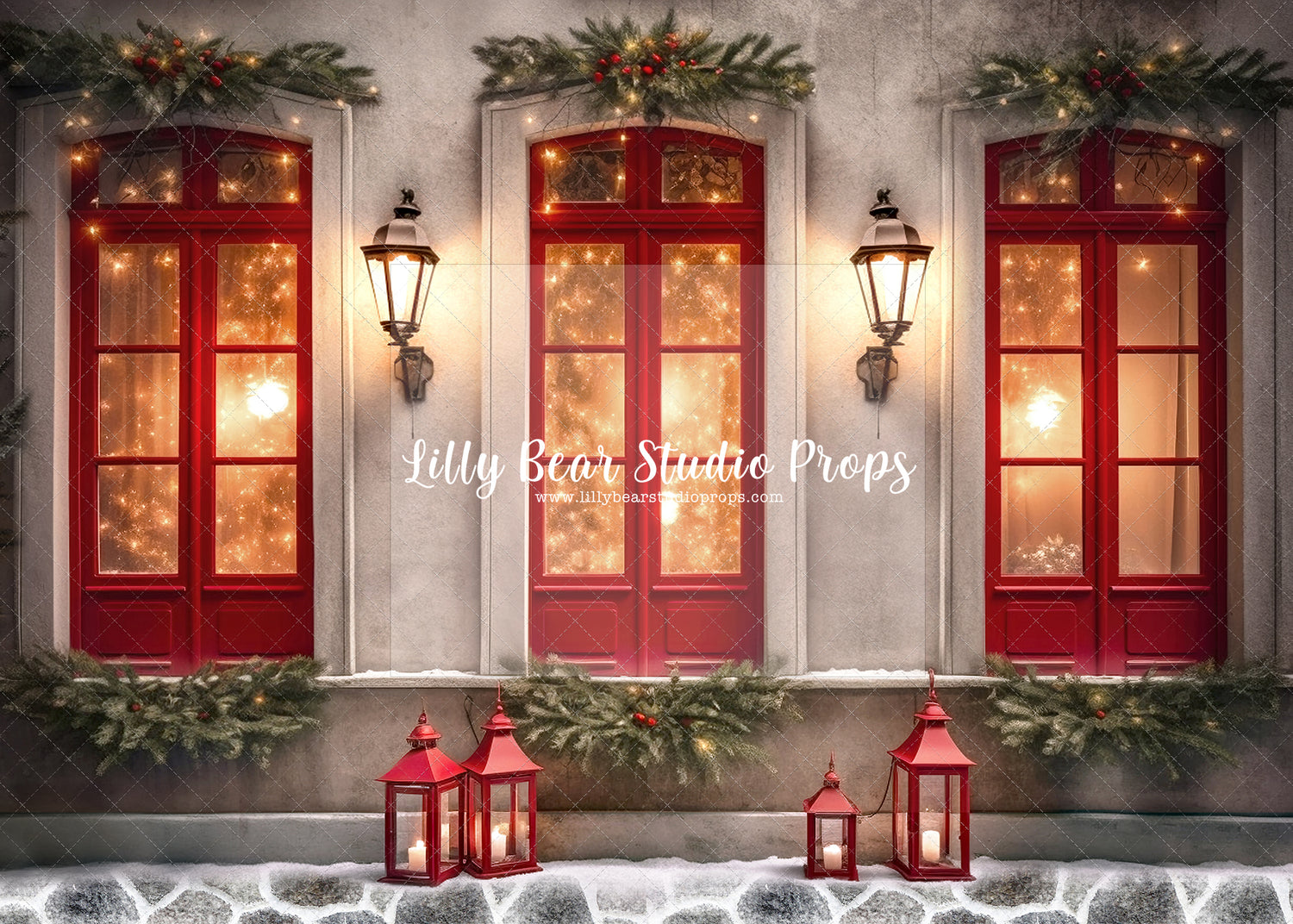 Ruby Christmas Cobblestone Windows