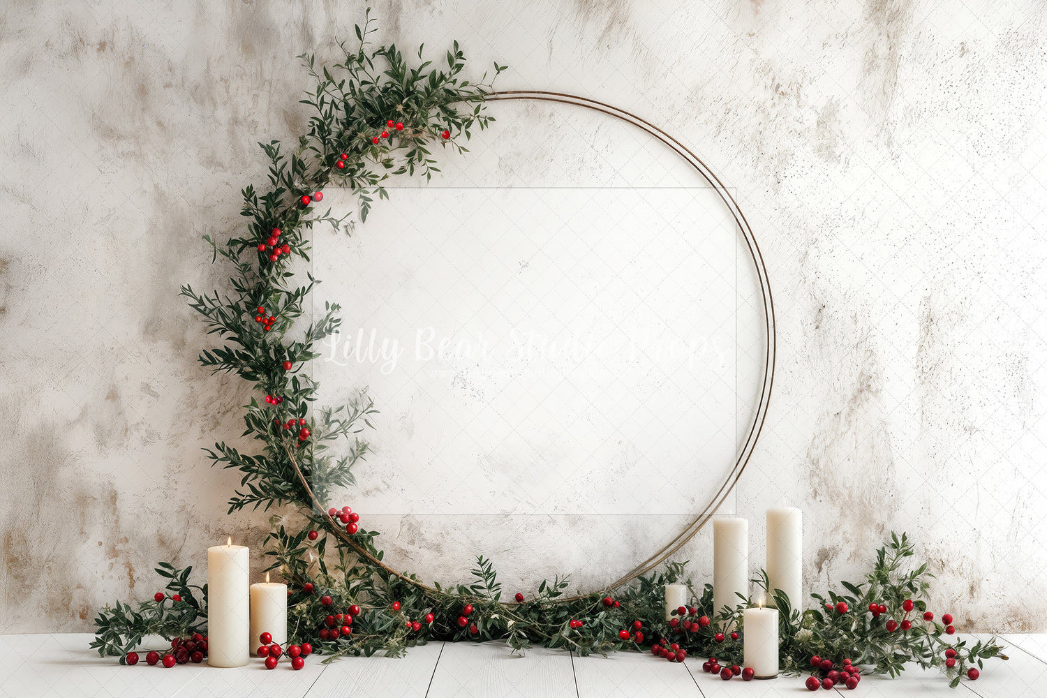 Rustic Berry Christmas Hoop