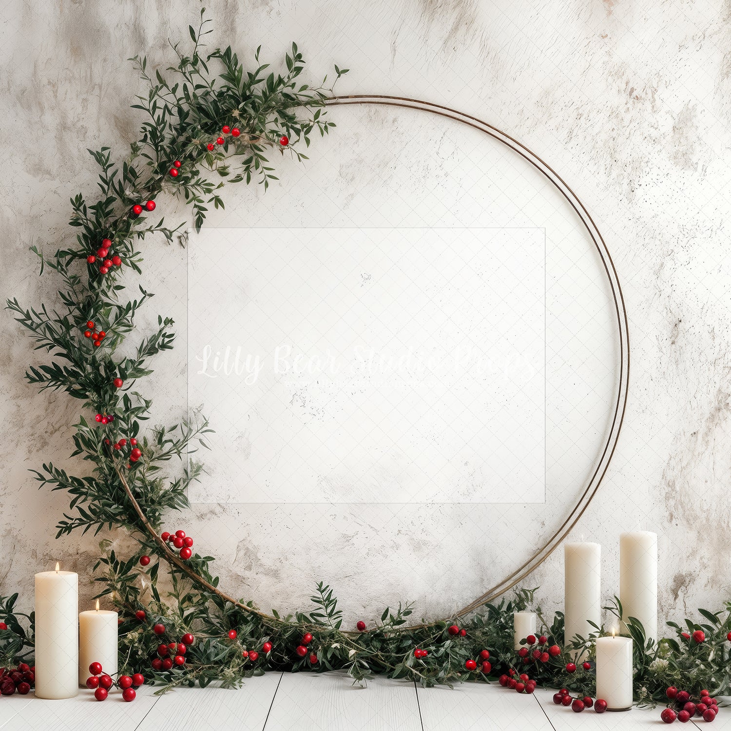 Rustic Berry Christmas Hoop